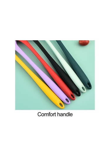 Sarı Silikon Spatula Geniş Yapışmaz Isıya Dayanıklı Rahat Kavrama Kolay Temiz Kızartma Gıda Sınıfı Pişirme