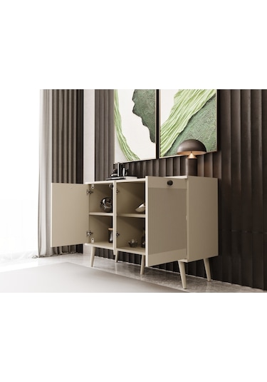 Melura Konsol 120 Cm %100 Mdf Lake Ahşap Ayaklı Kumtaşı