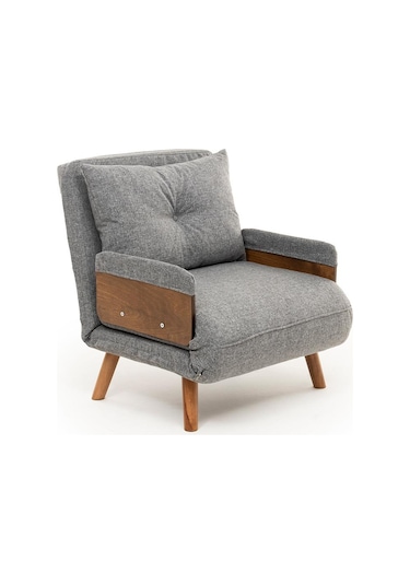 Pafu Cosmo Tekli Katlanır Yataklı Koltuk - Keten Açık Gri Keten Açık Gri