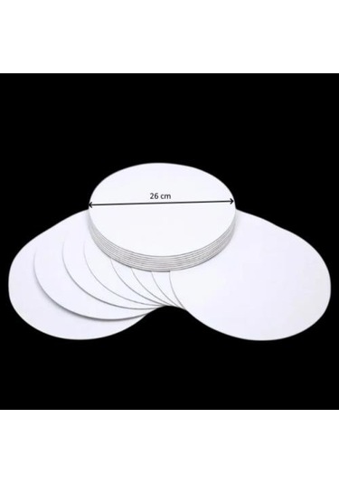 Turta Mendili / Pasta Altlığı Beyaz Yuvarlak 26 Cm 10 Adet Gümüş