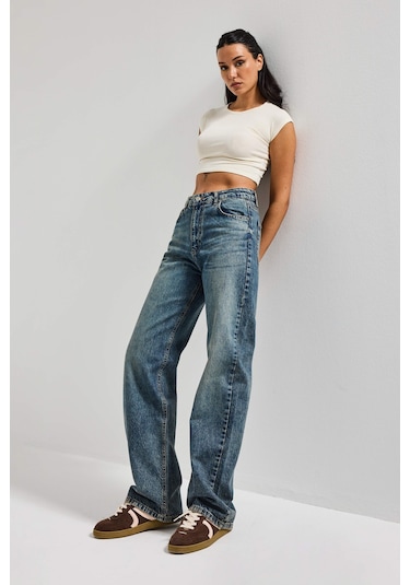 Itsbasic Kadın Tint Kot Doris 4s6-65 Straight Fit Yüksek Bel %100 Koton Denim Jean