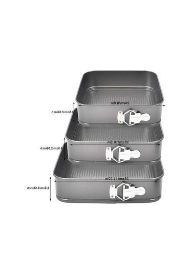 Bloomnest Kelepçeli Kek Kalıbı 24/26/28 Cm, Kare Fırın Kalıbı, Streç Kılıflı, Yapışmaz Karbon Çelik Diğer