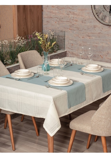 Cotton Box Antique Masa Örtüsü Seti Jasmine Krem 155x220