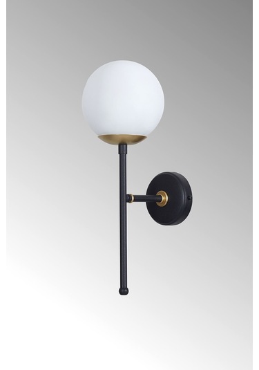 Luzarana Olimpo Sarı-siyah Metal Gövde Beyaz Camlı Tasarım  Aplik