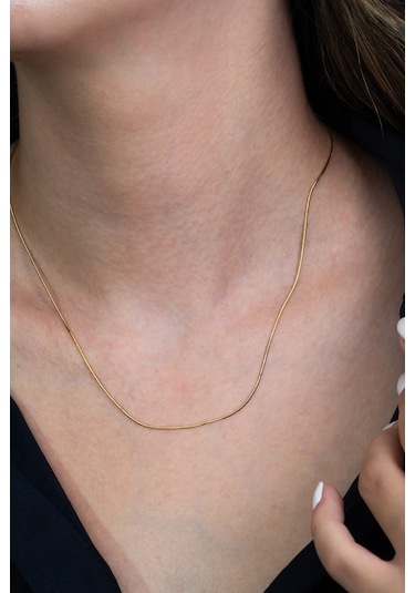 Ince Yılan Snake Gümüş Kolye Zincir Chain 50Cm 2,5Gr Msn20