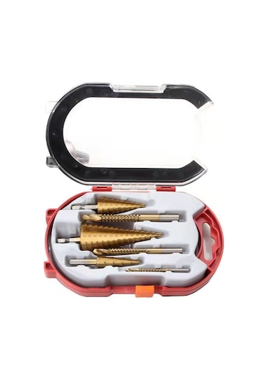 Yunboo Hss 4241 Titanyum Kaplı 6 Parça Merdiven Matkap Seti, Üçgen Saplı, Ahşap Kesim Ve Freze İçin, Dayanıklı Ve Kullanımı Kolay, Poşetli Paket