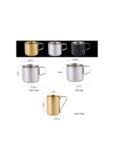 Cbtx 200 Ml 304 Paslanmaz Çelik Çift Katmanlı Yalıtımlı Kupa Çocuk Damla Geçirmez Su Bardağı Kahve Kupa Gümüş