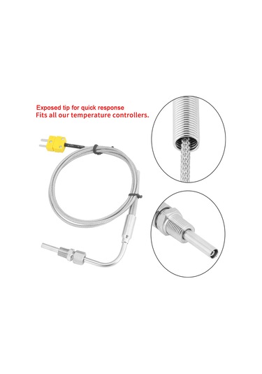 Yaozixa K Tipi Açık Bıçaklı Dirsekli Termokuple - Hızlı Tepki, 0-1100 C Ölçüm Aralığı, Sarı Erkek Soket, 1m Kablo, Paslanmaz Çelik Prob