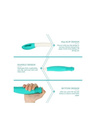 Dancemonkey Lichen Tuvalet Yardımcısı, Uzun Saplı, Rahat Yer Sileceği, Beyaz Mj Beyaz