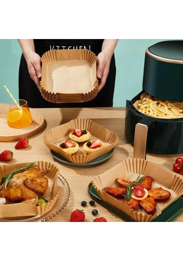 Büyük Boy Fritöz Pişirme Kağıdı 50 Adet Ahşap