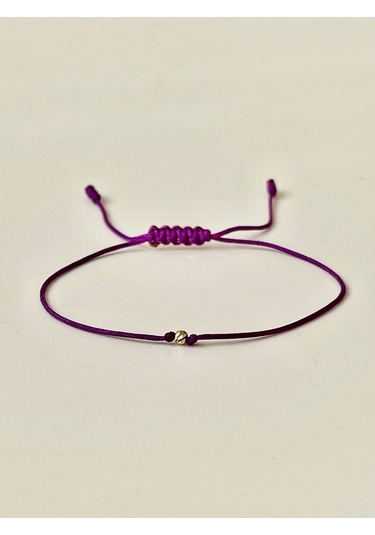 14 Ayar Dorika Toplu Rengarenk Altın Bileklik Gold Bracelet İpli Altın Bileklik Gümüş - Mavi