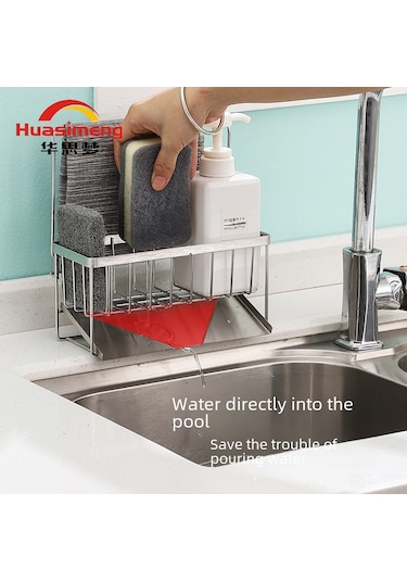 Reedark Çelik Paslanmaz Mutfak Sünger & Mendil Kurutma Rakusu, Su Akışlı Tasarım, Çok Amaçlı Ev Gereci, Kaymazsız Ayaklı Depolama Ünitesi Diğer