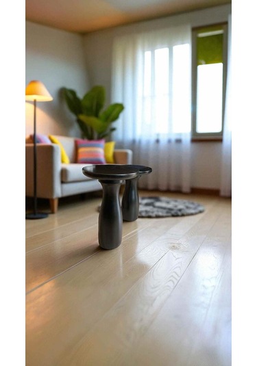 Fiskos Ve Zigon Fonksiyonlu Masif Ahşap Yan Sehpa 2'li Set