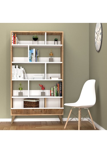 Tanmob Gold Kitaplık Çam-Beyaz - Ktb0202