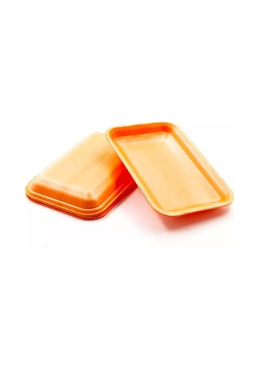 Tek Kullanımlık Köpük 2000 Gr. Turuncu Servis Et Kıyma Saklama Tepsi Tabak -265x175x35mm. - 50 Adet