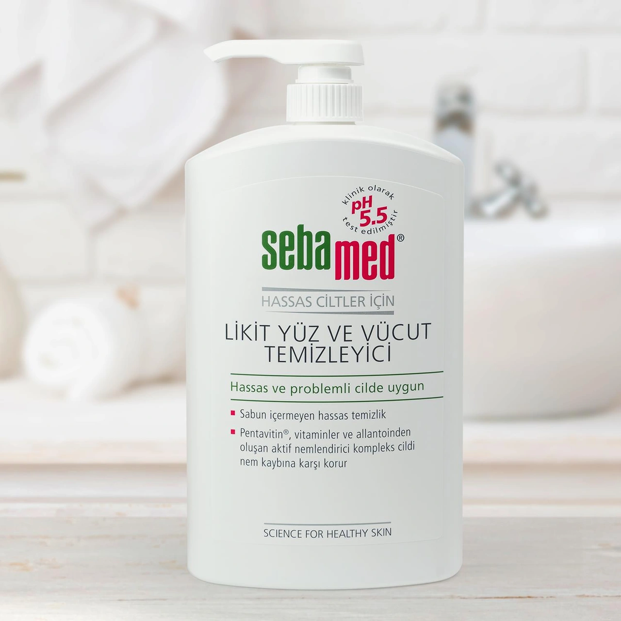 Sebamed Nemlendirici Etkili Yüz ve Vücut Temizleme Jeli 1 L + Duş Lifi