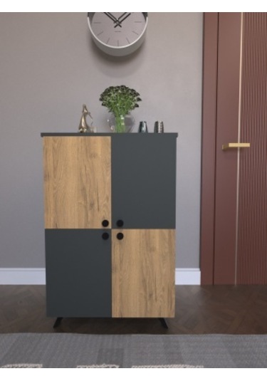 Esyah 4 Kapaklı Ayakkabılık Ahşap - Beyaz