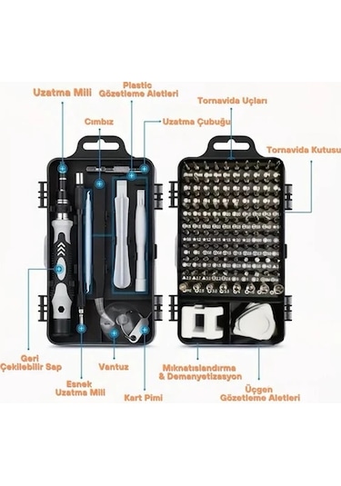 Dmr Pro 115 Parça Tork Lokma Üçgen Tornavida Telefon Tornavida Saat Tornavida