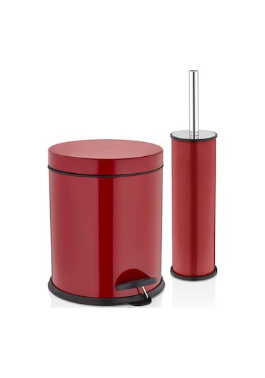 Rulopak 3 LT Pedallı Çöp Kovası 2'li Set Kırmızı Diğer