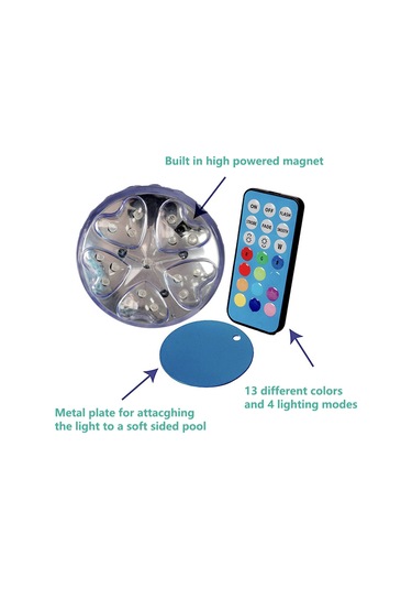 Hfambition 13 Renkli Ip68 Su Geçirmez Led Havuz Ve Akvaryum Aydınlatma Lambası, 4 Mod Ve Uzaktan Kumanda
