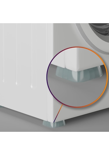 Çamaşır Makinesi Titreşim Önleyici Takoz Ayak Şeffaf 4 Adet