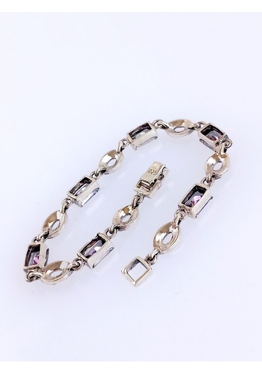 925 Ayar Gümüş Topaz Markazit Doğal Taşlı Otantik Tasarım Kadın Bileklik Doğum Günü Hediye Gümüş