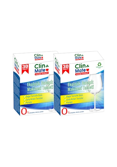 Clinmate Ekolojik Bulaşık Makinesi Deterjanı 2 x 30 Tablet