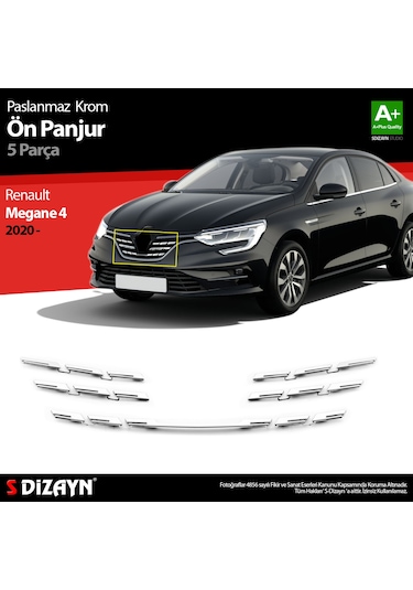 Renault Megane 4 Krom Ön Panjur 5 Prç. 2020 2021 2022 2023 2024 2025