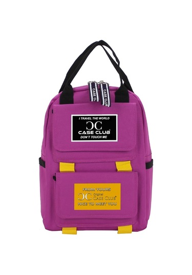 Case Club Kadın Sırt Çantası Yandan Cepli Su Geçirmmez Kumaş Pembe