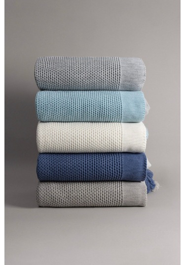 Miel Gri Kenarı Ponponlu Tek Kişilik Battaniye 160x220 37106 Gri