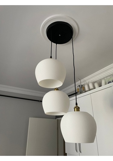 Modern Tarzda Sarkıt Salon Mutfak Yatak Odası Için 3'lü Bohem Avize Rustik Ampul Hediyeli Nestvibe Siyah