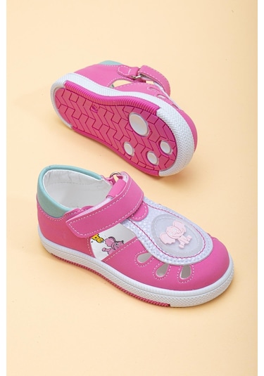 Şirinbebe Yan Açık Cırtlı Fuşya Kız İlkadım Bebek Ortopedik Ayakkabı-2892-fuşya Fuşya