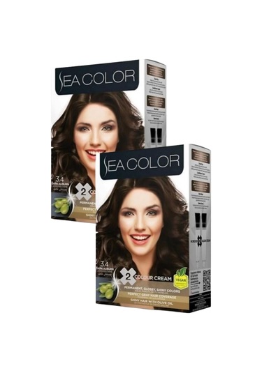 Sea Color 3.4 Koyu Kestane Saç Boyası 2 x 100 ML