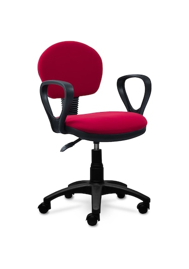 Ofiscombin Kollu Ofis Büro Ev Çocuk Öğrenci Bilgisayar Ders Çalışma Koltuğu Bordo Kumaş 00047499323