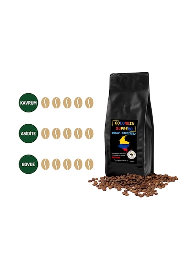 Beanland Coffee Decaf Kafeinsiz Colombia Supremo Kağıt Filtre 250 G