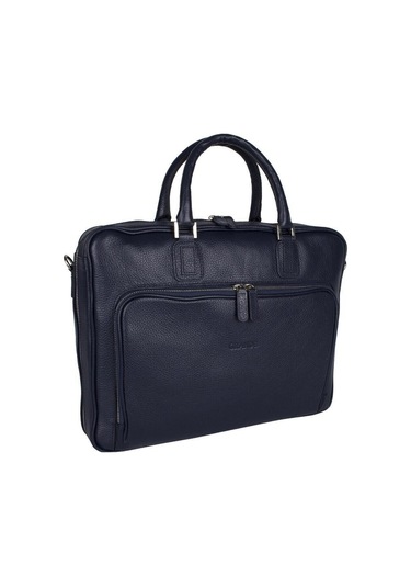 6885 Hakiki Deri Unisex Evrak Çantası Lacivert-129780 Siyah