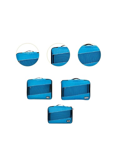 Suntek 3x Bagaj Ambalaj Organizatör Giyim Çorapları Için Mavi