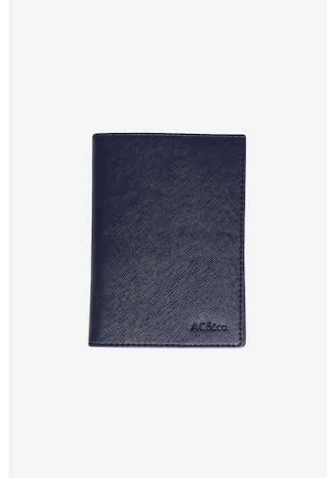 Ac&co / Altınyıldız Classics Erkek Özel Hediye Kutulu Lacivert Suni Deri El Yapımı Pasaportluk Lacivert