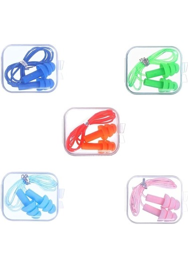 Uyku İçin 5 Çift Kablolu Kulak Tıkacı, Silikon Kulak Tıkacı, Tekrar Kullanılabilir Gürültü Önleyici Kulak Tıkacı İş, Uyku, Yüzme İçin Uygundur.