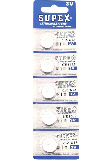 Supex Cr1632 3v Lityum Düğme Pil 5'li Kart