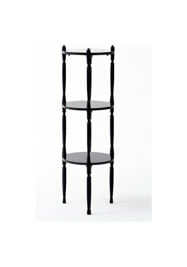 Puzzle Salon&oturma Odası Yuvarlak Raf - Siyah