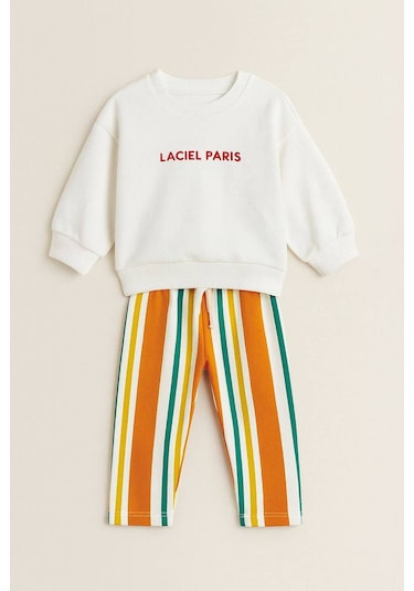 Lacıel Parıs Orenge Fruıts Grafiti Çocuk Eşofman Takım Beyaz