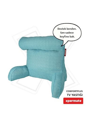 Xpermate Comfortplus Tv Kollu Sırt Destek Üçgen Yastık Mavi