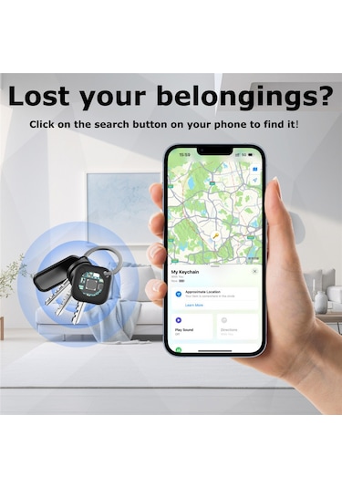 Geeroyoo 1 Adet Siyah Mini Bulucu Akıllı Kayıp Önleyici Cihaz