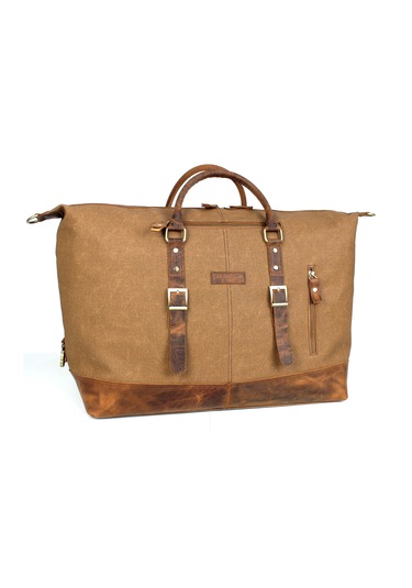Hakiki Deri Kanvas Taba Seyahat Ve Spor Çantası El Valizi Taba