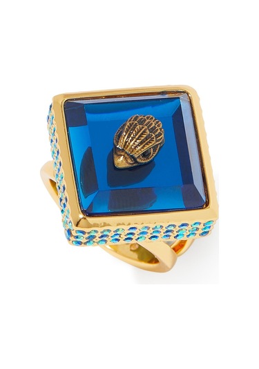 Eagle Square Cocktail Ring Kadın Yüzük 2x2x2.5 Cm Mavi
