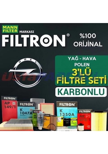 Opel Astra K 1.6 Cdti Mann Filtron Filtre Bakım Seti 2015-2018 (495301231)