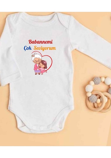 Lupi İsimli Zıbın Yazılı Bebek Zıbın Füme-asorti Beyaz