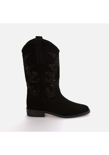 Rouge Kadın Western Bot 197 Siyah Suet