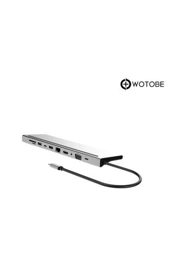 Macbook Uyumlu Usb Type-c Girişli 11 Portlu Hdmı Usb Vga Pd Sd Dönüştürücü